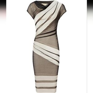 Reiss Alexie Stripe Lace Dress. UK 12 /US 8